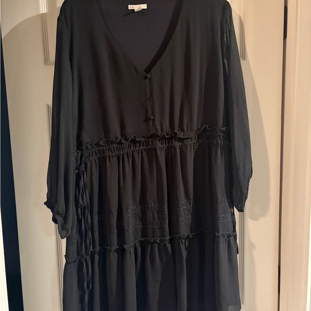 Cato Black Dress with V-Neckline